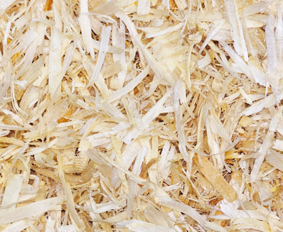 small flake wood shavings from Mala Mills used for animal bedding